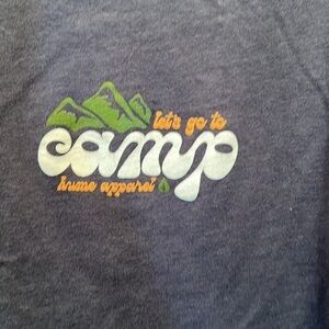 HUME Apparel Camp Tee Shirt, SZ M, PTP  21”, L 28” “Let’s Go Camp”